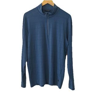 prAna Breathe Watchtower 1/4 Zip Pullover Shirt Long Sleeve Blue Mens Medium M